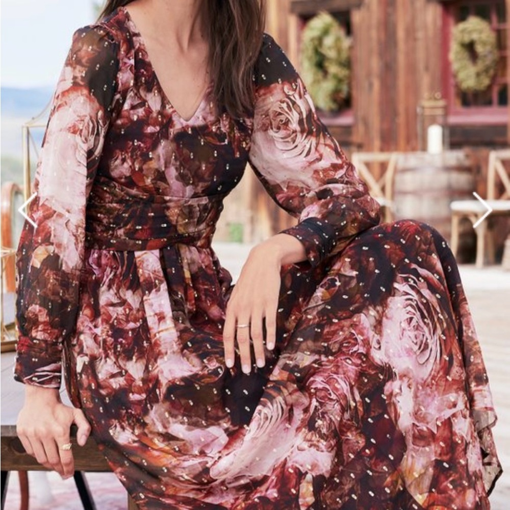 Floral silk maxi dress